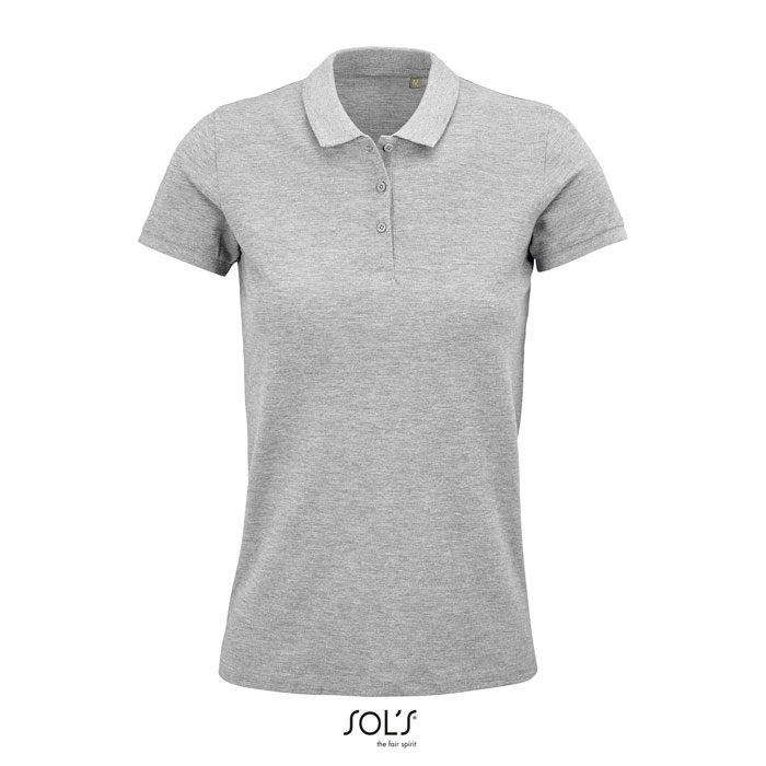 Polo femme coton bio publicitaire 170g - PLANET Gris Chiné Ii